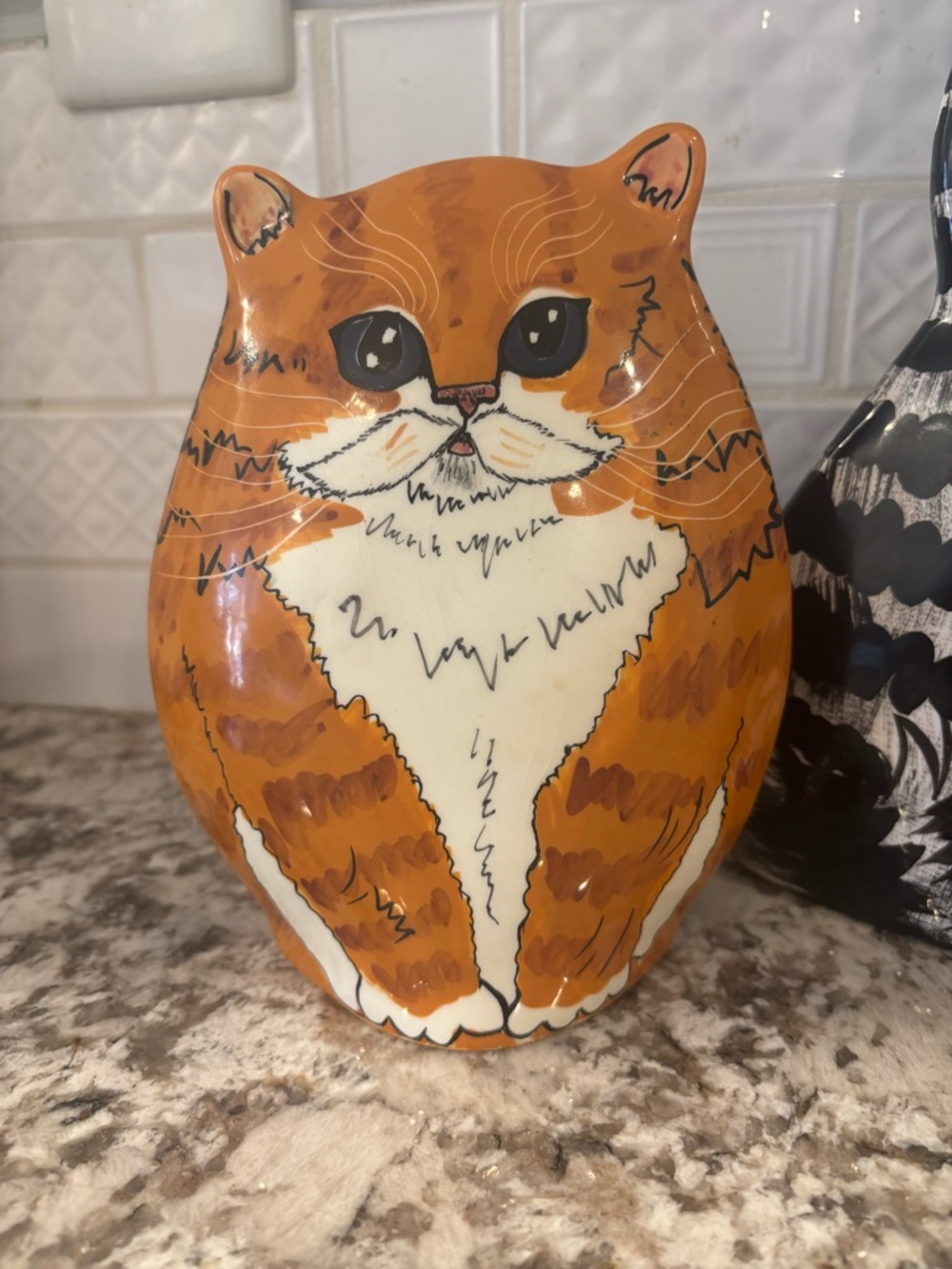 Cats By Nina Orange Cat Ceramic Vase – Decorative Home Art